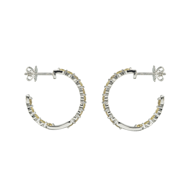 Diamond Stud Hoop Earring