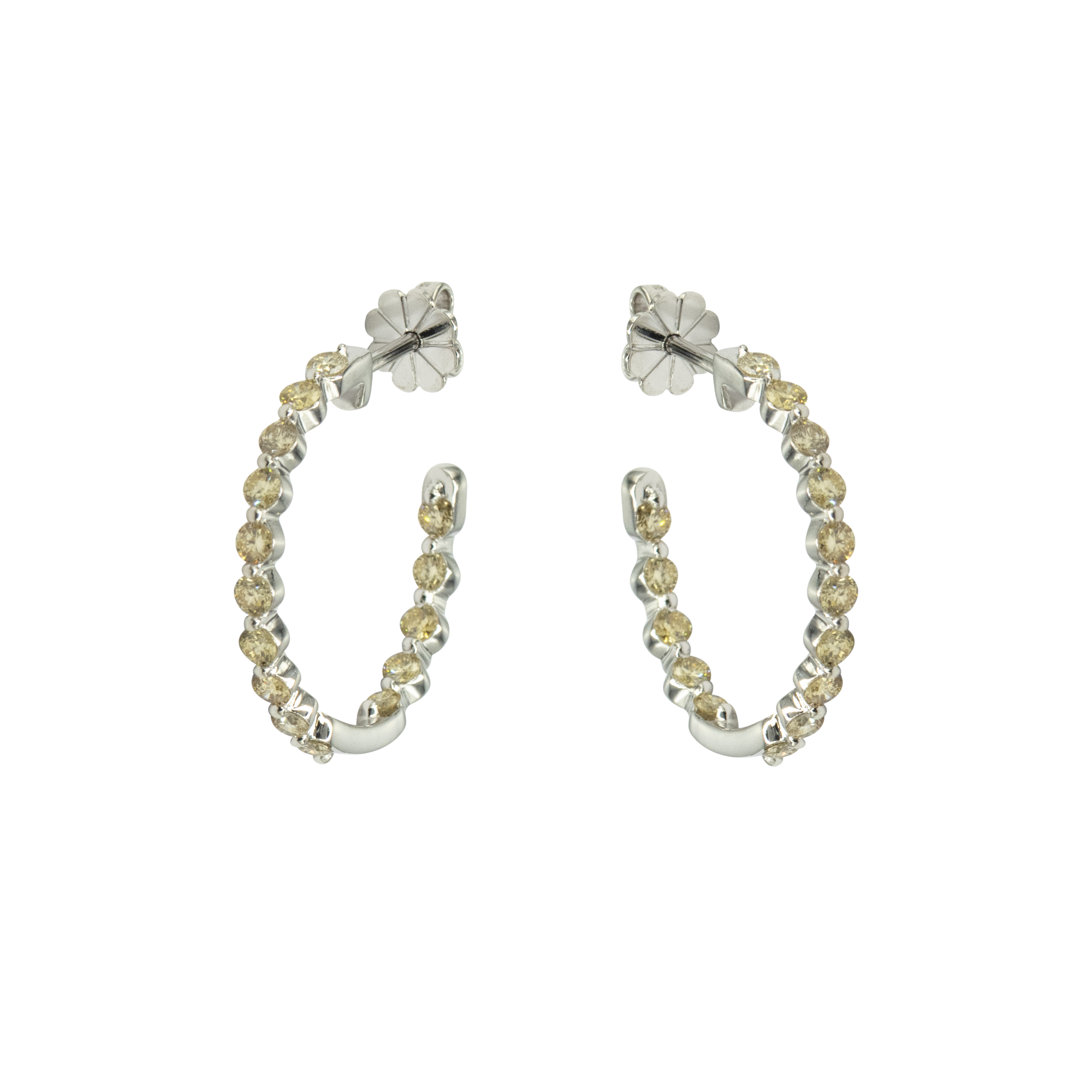 Diamond Stud Hoop Earring