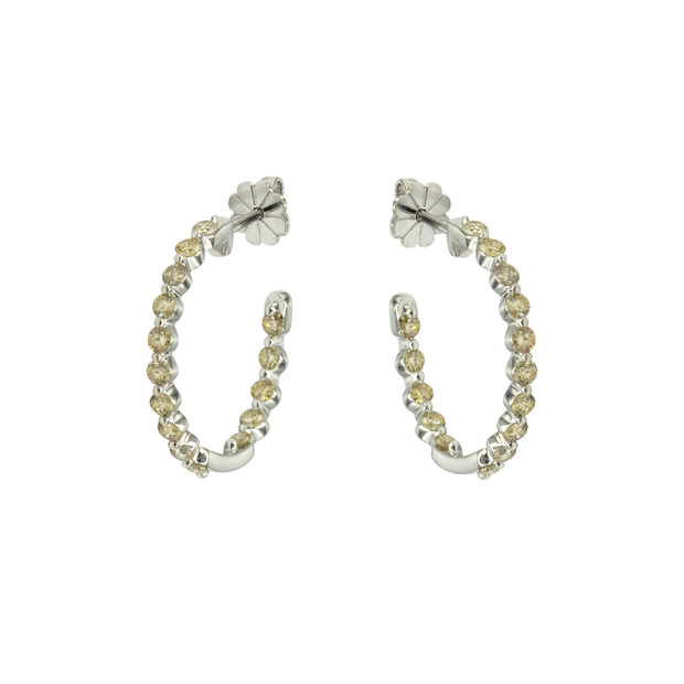 Diamond Stud Hoop Earring