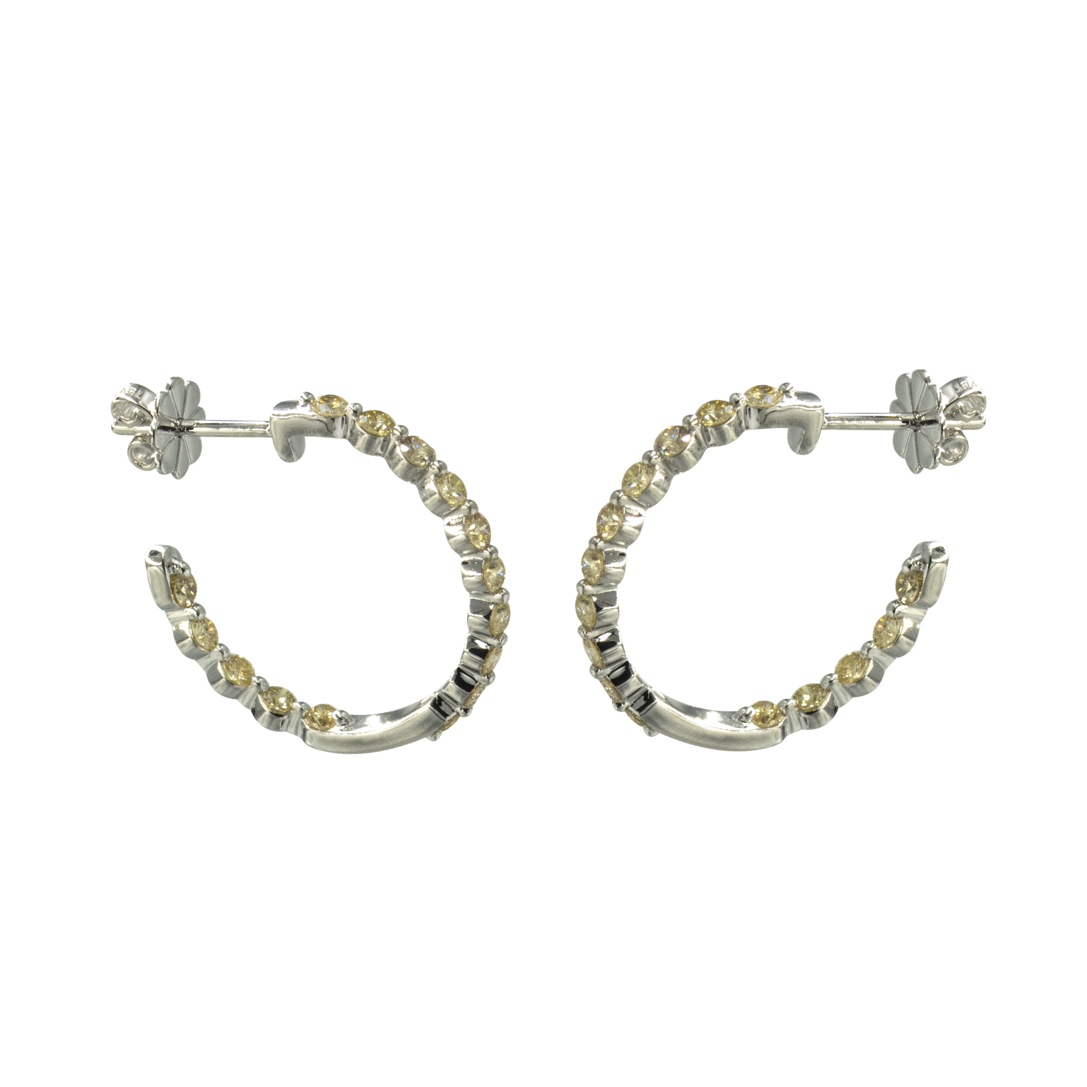 Diamond Stud Hoop Earring