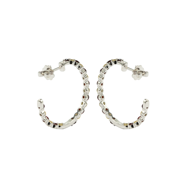 Diamond Stud Hoop Earring