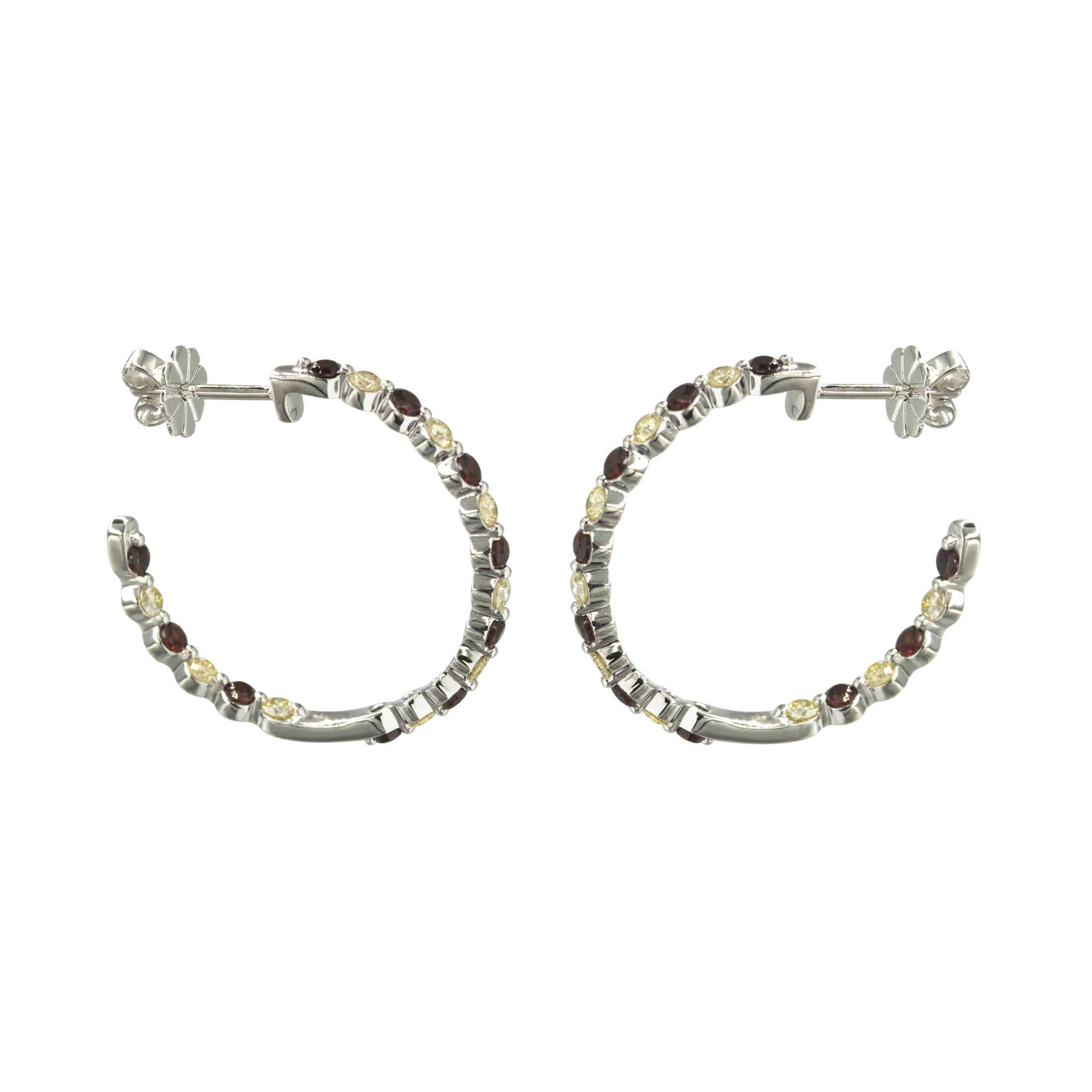 Diamond Stud Hoop Earring